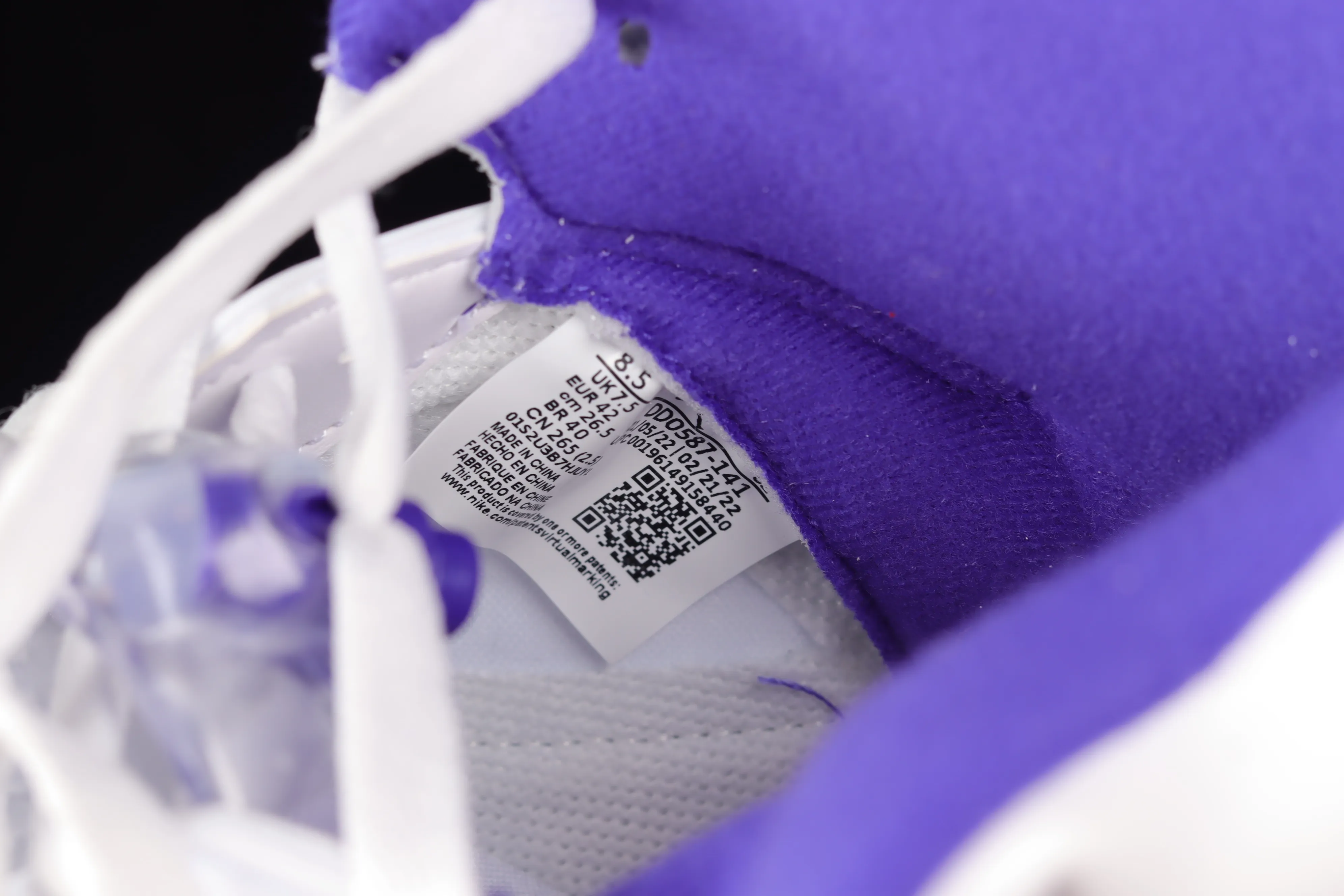 All categories Air Jordan Jordan series basketball shoes Air Jordan 5 J version Air Jordan 5 "Concord" AJ5 Joe 5 Concord white and purple DD0587-141